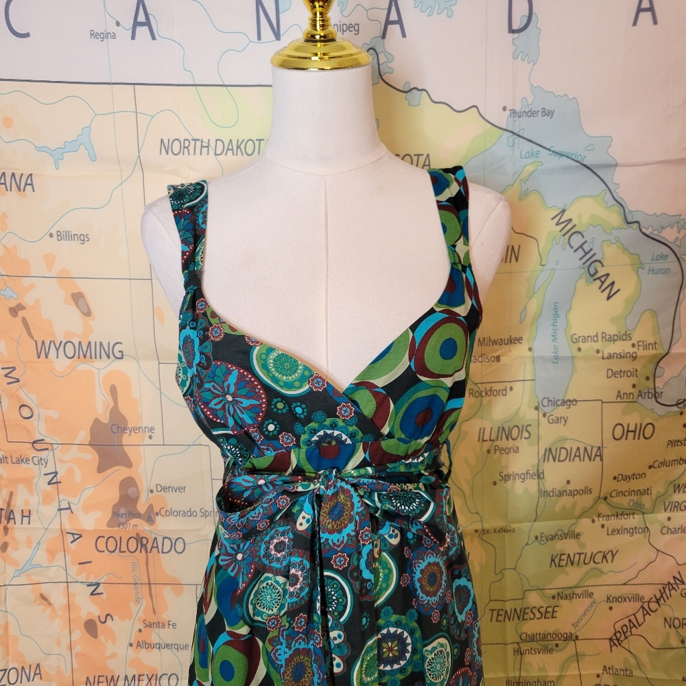Promod Blue And Green Maxi Dress - Picture 2 of 13